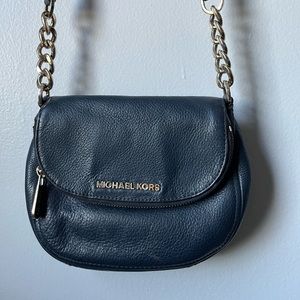 Navy Blue Leather Michael Kors Crossbody Bag